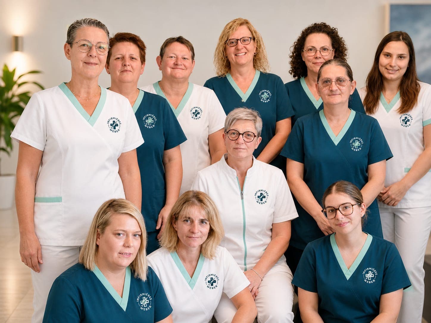 L'équipe des Infirmières Weber réunie au bureau de Niederkorn